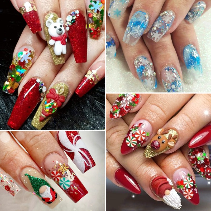 Wholesale Christmas Nail Art Sequins Accessories Snowflake Christmas Tree Sequins Glitter Body Glitter Powder Nail Decoration